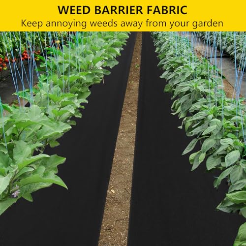Towallmark 4ft x 100ft Weed Barrier Landscape Fabric 1.8oz, Premium Non-Woven Ground Cover Weed Block Gardening Mat, Easy Setup, Superior Weed Control, for Erosion Control, Weed Block, Ground Cover - size: 4ftx100ft & 1.8oz