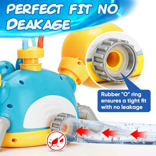 Water Sprinkler for Kids Toddlers, 4 in 1 Crab Sprinklers for Yard with 3 Spray Patterns & 4 Bean Bags for Toss Game, Kids Sprinklers for Outside Backyard, Summer Toys Water Fun for Kids 3 4 5 6 7 8 - color: Blue