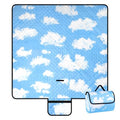 Picnic Blankets, 79''x79'' Extra Large Beach Blanket Waterproof Sandproof, Foldable & Portable Outdoor Mat 3-Layer Beach Blanket for Family Camping, Park, Travel, Backyard, Grass Lawn-Clouds
