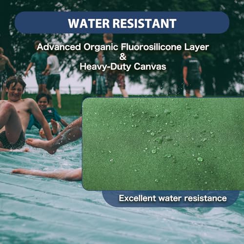 12’x16’ Canvas Tarps Heavy Duty Waterproof Tarpaulins with Aluminum Grommets,UV Resistant, 22Mil Multipurpose Drop Cloth, 14oz Durable Cover Sheet for Outdoor and Indoor Use with Ropes. - color: Green, size: 12'x16'