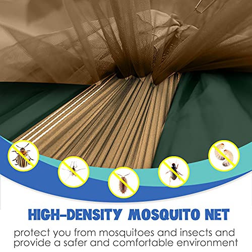 Gold Armour Camping Hammock - Camping Essentials, Double Hammock with Bug Net, Camping Gear Hammock for Outside, Hiking, and Travel (Khaki & Green) - color: Khaki & Green