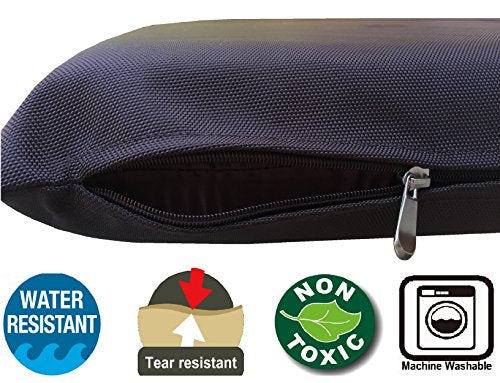 Dogbed4less Gel Cooling Memory Foam Dog Bed for Small to Medium Large Pet with Waterproof Internal Cover, 1680 Nylon Seal Brown 34 x 27 x 3 Inches - color: 1680 Ballistic Brown, size: 1 Pack Medium 34"X27"X3"