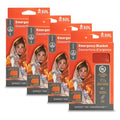 Survive Outdoors Longer 90% Heat Reflective Emergency Blanket - Polyethylene Rescue Blanket - Disaster Preparedness or Outdoor Survival Kit - Waterproof & Windproof - 56" x 84", 5.9 oz, Orange, 4 Pack