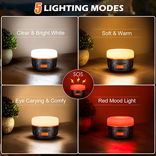 Yonktoo Rechargeable LED Camping Lantern, 300H Runtime, 6400mAh, IPX5 Waterproof Tent Light for Camping, Hiking, Power Outages, Home, Emergency - Standard Edition,Orange - color: Orange, size: Standard Edition