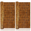 2 Pack Natural Reed Fence,3.3FT X 16.4FT Bamboo Fencing Privacy Reed Screening for Outdoor, Gallery, Restaurant, Hotel, Patio (Brown) - size: 2 Pack 3.3FTx16.4FT