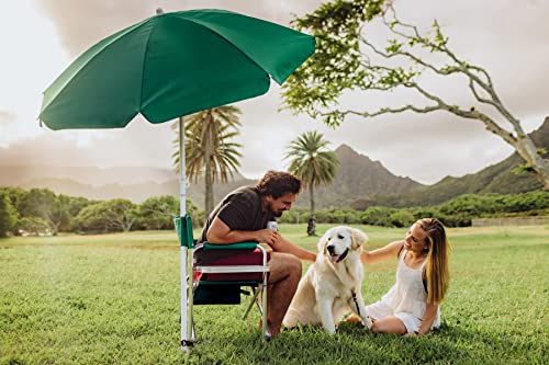 PICNIC TIME 5.5 Ft Portable Beach Umbrella, Lightweight UV Protection Sunshade with Tilt Pole & Carry Bag, Outdoor Canopy Umbrella for Beach, Sand, Pool, Patio, Camping, Travel, or Backyard Shade, (Hunter Green) - color: Hunter Green