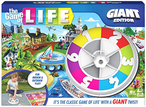 The Game of Life, Giant Edition Family Board Game Indoor/Outdoor Fun Game with Big Oversized Gameboard Cards Spinner, for Adults and Kids Ages 8 and up - style: The Game of Life