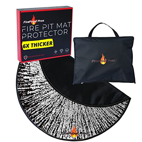 40 Inch Inferno Black Pattern Fire Pit mat. Decorative Heat and Ember Resistant Splatter Pattern Color Design. Fireproof mat for Protecting Wood Deck, Concrete, trex, Vinyl, and Grass. - size: 40 Inch Diameter Black Design Mat