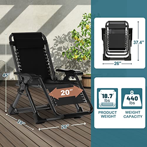 NAIZEA Padded Zero Gravity Chair, Folding Outdoor Lounge Chairs, Adjustable Reclining Camping Chairs with Cup Holder, Ergonomic Patio Lawn Chair for Balcony Beach Deck Yard - color: Green, style: Zero Gravity Chair