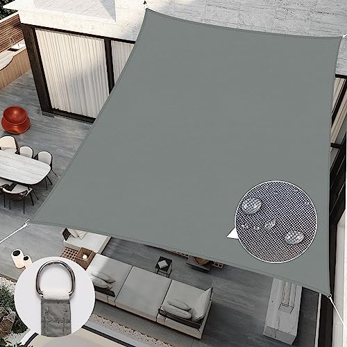 RICHIE Upgrade 10'x13' Sun Shade Sail Rectangle Canopy, Water Resistant & UV Block Sunshade for Outdoor Patio Lawn Beach Garden Carport Backyard Deck Pergola, Grey - color: Gray, size: 10'x13', style: Rectangle