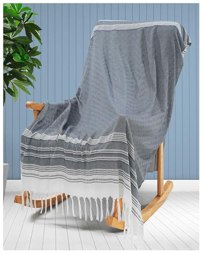 Blue Throw Blanket Bedroom Decoration Living Room Accessories Sofa Couch Cover Chair Apartment Essential Home Finds Navy House Goods Nautical Shark Lake House Kids Teen Boy Baby Nursery Decoration - color: Blue, size: Extra Large 50''x68''