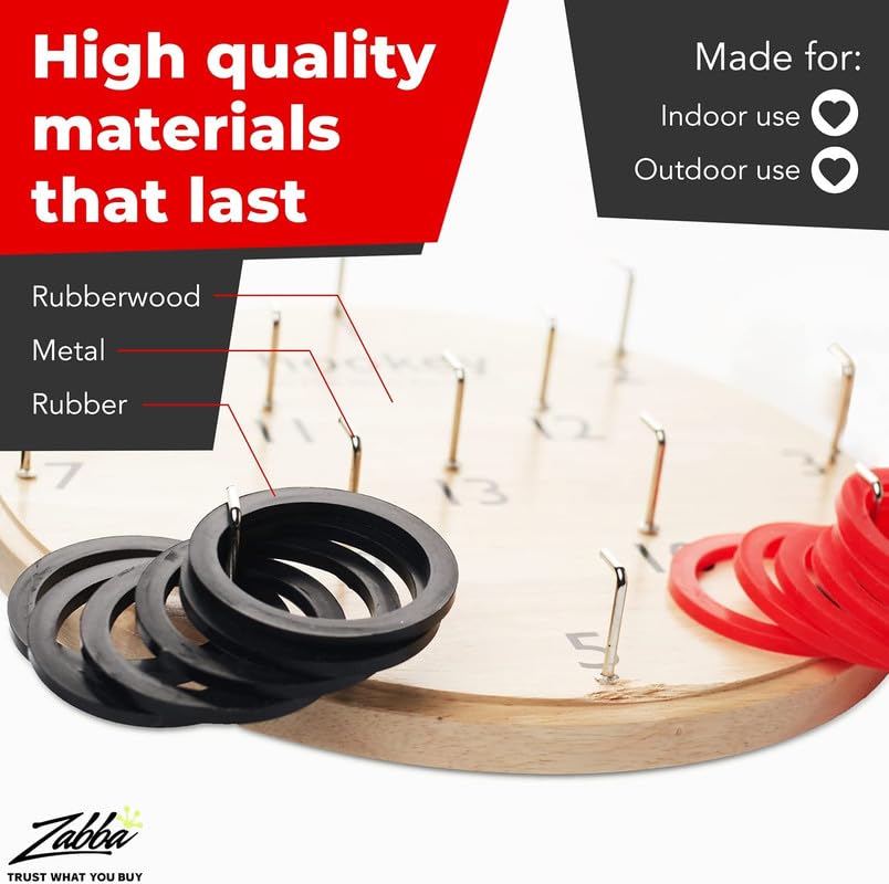 Elite Sportz Equipment Ring Toss Game | Sturdy Wooden Board Set for Kids Outdoor Games | Camping Activities - Adults & Kids Picnic - size: 12"