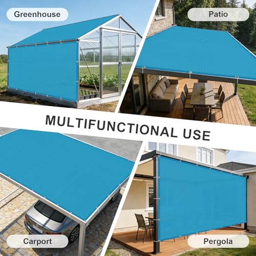 Cool Area Sun Shade Cloth with Grommets 6x8 FT Shade Panel Shade Tarp Screen Fabic for Outdoor Patio Pergola Cover Deck Garden, Turquoise Blue - color: Turquoise Blue, size: 0 6'X0 8'
