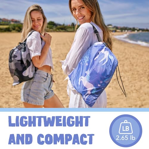 AlphaBeing Inflatable Lounger Beach Chair Accessories, Air Sofa Hammock Inflatable Couch for Camping Backyard Lakeside with Compression Sacks, Ideal Outdoor Gifts for Adults - color: Unicorn Navy