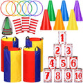 34 Pcs Carnival Play Set 5 in 1 Carnival Can Soft Plastic Cones Ring Toss ‌Sport‌ Bean Bag Toss Lawn Party Outdoor Supplies Birthday Party Backyard Events Summer