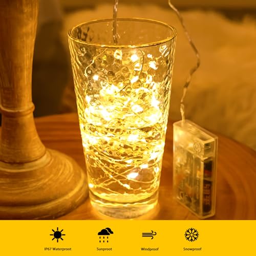 HXWEIYE 50LEDs Photo String Light, Warm White 16.4Ft Battery Powered Fairy Light with 52 Clear Clips & 10 Hooks on Wall for Hanging Picture Dorm Bedroom Party - color: Warm White, size: Battery Powered-50LEDs