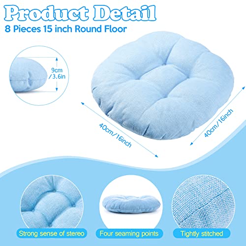 Fumete 8 Pcs 16 Inch Round Floor Cushions for Kids and Toddlers, Flexible Seating Classroom Furniture Floor Pillow for Home, Daycare, Preschool, Yoga and Meditation (Stylish) - color: Stylish