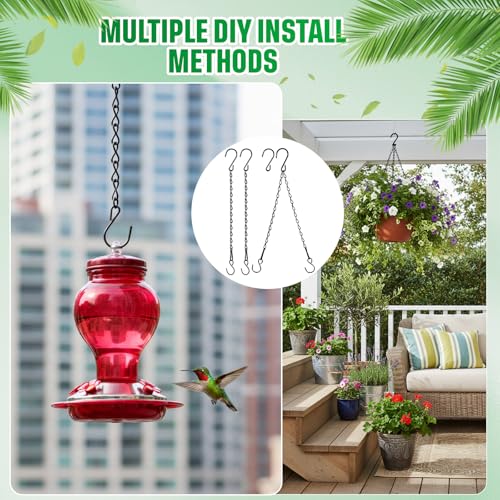 EBOOT 2 Pcs Hanging Chain for Bird Feeders, Planters, Lanterns and Ornaments (Black,19.7 Inch) - color: Black, size: 19.7 Inch