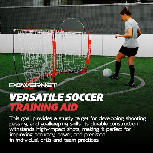 PowerNet Soccer Goal for Backyard, 3Mx2M / 6x4 / 8x4 / 12x6 / 14x7 /18.5x6.5 / 21x7 / 24 x 8 Portable Soccer Net, Sports & Outdoors Training Equipment, Quick Setup 1 Goal & Zipper Storage Bag - style: 8 x 4 FT
