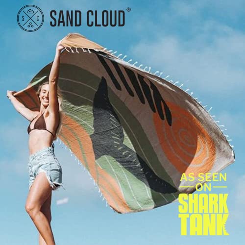 Sand Cloud Extra Large Turkish Beach Towel - Sand Free - 100% Organic Turkish Cotton Yarn - Quick Dry Towel for Beach, Picnic, Blanket or Bath - As Seen on Shark Tank - Marine Life (Whale Fin) - color: Whale Fin, size: X-Large