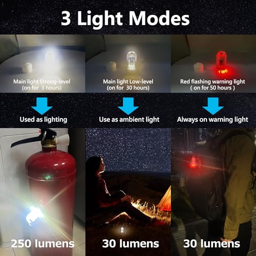 USB Mini LED Lantern, 2 Pack Waterproof EDC Keychain LED Flashlight for Camping, Type-C Rechargeable Battery Small Stick Lamp Puck Dog Collar Torch Light (White+Red) - color: White+Red
