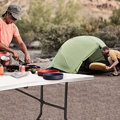 Plastic Folding Table, 5 FT Folding Table, Portable Tables for Dining Parties Card Picnic Camping - size: 5FT