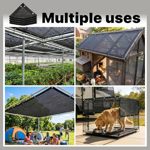 ColourTree 70% Black Shade Cloth Custom Size 2FT x 5FT Mesh Tarp, UV Resistant Netting with Upgrade Grommets for Plant Cover, Greenhouse, Chicken Coop, Barn, Kennel, Garden. (We Make Custom Size) - size: 2' X 5' Custom Size