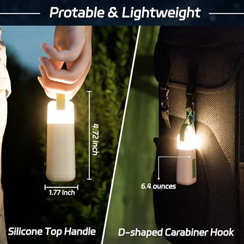 Camping Lantern, 350 Hours Running Time Rechargeable Lantern, 3200mAh Lantern Flashlight with 4 Modes, Waterproof Tent Light for Hiking, Emergency, Power Outages (Green 1PK) - style: Green