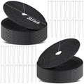 24 Pack Non-Woven Tree Mulch Ring 20.5 Inch Degradabl Tree Protection Mat Weed Barrier Round Mats with 32 Staples Stakes for Weed Growth RootProtection Resistant and Reusable - color: Black 20.5IN