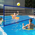 Upgraded Pool Volleyball Net, 15x3FT Pool Volleyball Net for Inground Pool Games for Adults and Family 2026 Summer Pool Floaties Party Gift - color: Blue, White