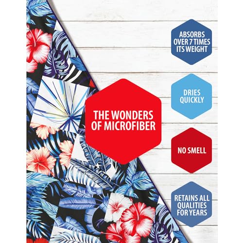 VENTURE 4TH Microfiber Beach Towel: Quick-Dry, Compact, Sand-Free, Absorbent, Sandproof and Lightweight - Perfect for Camping, Beach, and Roadtrips (Midnight Bloom Design | 35x78 inches) - color: Midnight Bloom, size: Extra Large (78" x 35")