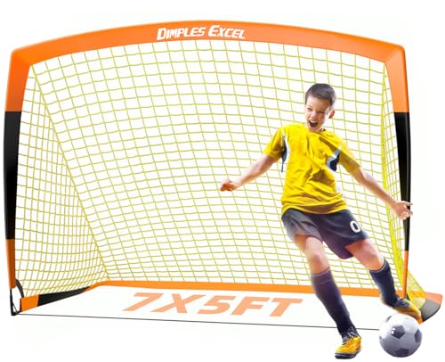 Dimples Excel Soccer Goals Kids Net for Backyard 7x5, 5x3.6, 4x3, 3x2.2 FT - style: 7'x5' FT, 1 Pack