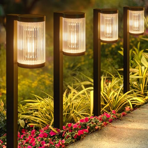 ELECLINK Solar Pathway Lights Outdoor, 6 Pack Upgraded Outdoor Solar Lights for Outside Super Bright Up to 12Hrs, IP65 Waterproof Solar Garden Lights for Yard Path Sidewalk Gifts for Women Mom Grandma - color: Warm White, size: 6 Pack
