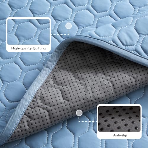 Soulbond Backseat Dog Cooling Mat for Cars - 24.5"x52" Washable Back Seat Self Cooling Pad for Cat & Puppy, QMAX>0.3, Non-Slip Cold Pet Bed Backseat Extender for Cars, SUVs, Trunks, Ocean Blue - color: Ocean Blue, size: 24.5"x52" (Large)
