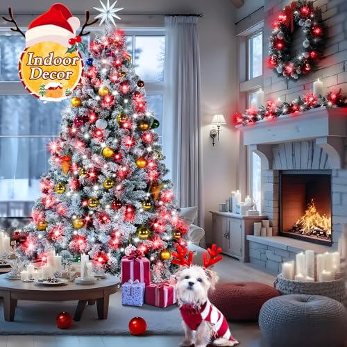 KNONEW 403ft 1000 LED Christmas String Lights Outdoor 8 Modes & Timer Fairy Light Plug in Waterproof for Xmas Yard Tree Wedding Party Holiday Decorations (Red and White) - color: White and Red, size: 403FT 1000 LED