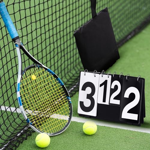 Over Net Tennis Score Keeper Flip Scoreboards Portable for Volleyball Basketball Coaching Tennis Outdoor - color: Black, size: Large Numbers 0-7, Small Numbers 0-5