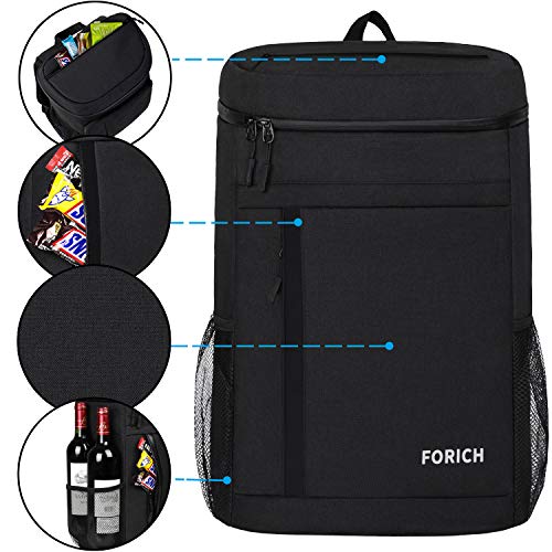 FORICH Soft Cooler Backpack Insulated Waterproof Backpack Cooler Bag Leak Proof Portable Small Cooler Backpacks to Work Lunch Travel Beach Camping Hiking Picnic Fishing Beer for Men Women - color: S - Black