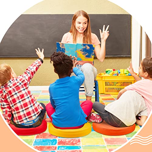 Juexica 8 Pcs Extra Thick Flexible Seating Floor Cushion Assorted Colored Floor Pillow Classroom Seat Cushion Soft Classroom Seating for Kid Learning (Classic Color,13.8 x 13.8 x 2 Inch,Round) - color: Classic Color