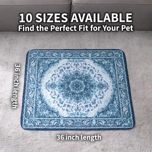 Washable Pee Pads for Dogs, Reusable Puppy Potty Training Pads, Ultra-Absorbent Thick Waterproof Leak-Proof Non-Slip Pads & Mat for Crate, Playpen, Floor, Whelping & Housebreaking , 2 Pack 36"x36" - color: Blue/Multi, size: 36" ×36"(pack of 2)