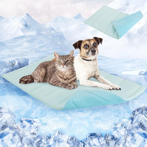 SCENEREAL Dog Cooling Mat for Crate, Thicken Self-Cooling Dog Pad Reversible (Cool & Warm), 36"x23" Pet Cool Bed for M Large XL Dogs,Kennel Sofa Mats Machine Washable, Durable Non-Toxic Gel, Outdoor - color: Ocean Blue, size: Medium(36" L x 23" W x 1.0" H