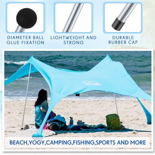 Lineshading 2 Packs Beach Tent Poles Adjustable Tarp Camping Poles 31 to 87 Inch Accessories for Sun Sails Canopy, Parties, Camping, Fishing, Hiking Outdoor Sport Activities
