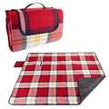 Outdoor Picnic Blanket with Foam Padding - Waterproof and Foldable Beach Mat for Travel, Camping, Festivals, and Sports by Wakeman (Red Plaid)