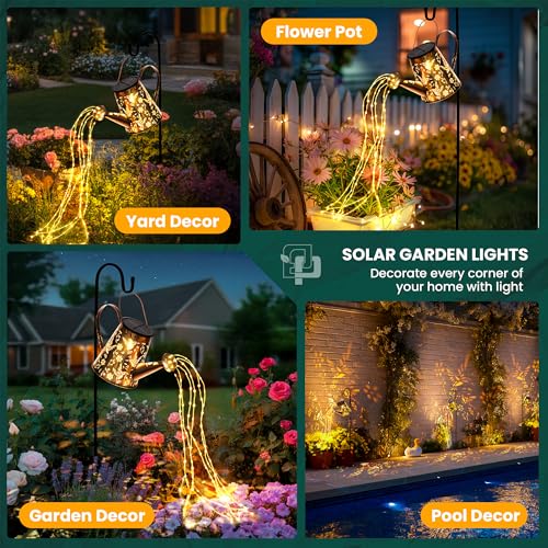 Solar Lights Outdoor Decor, Perfect Gardening Gift for Mom Women Grandma, Thoughtful Birthday Present, Hanging Lanterns Watering Can Lights for Garden, Yard, Porch, Patio Backyard Decoration - size: Large - 1 Pack