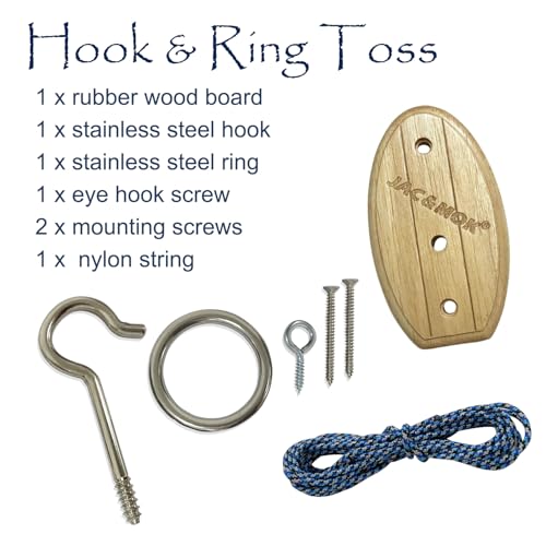 Hook and Ring Toss Game Swing Game DIY Kit -Stainless Steel Ring, Polyester Rope and Hardware - style: short board - blue 1