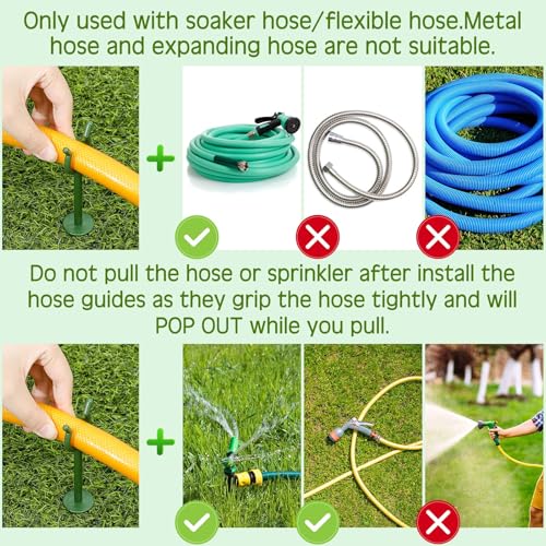 Taiyin 20 Pcs 3/4'' Garden Hose Holder Brackets Garden Guide Holder Decorative Outdoor Guide Stakes Support Spike Plant Tool to Keep Off Lawn for Yard (Green) - color: Green