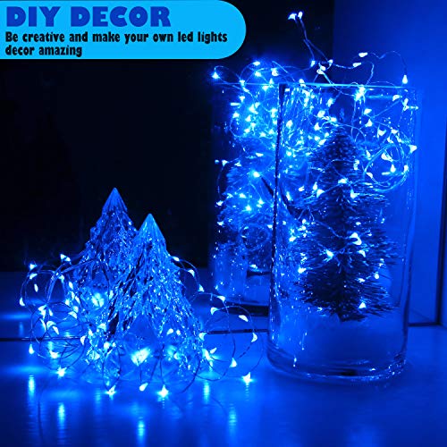 6 Pack Fairy Lights Battery Operated No Remote LED Starry String Lights 30 Micro Starry LEDs on 10ft Copper Wire Light for DIY Wedding Centerpiece Table Decorations (Blue) - color: Blue, size: 10ft