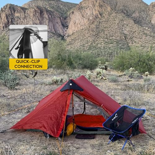 LANSHAN Ultralight Tent 3-Season Backpacking Tent for 1-Person or 2-Person Camping, Trekking, Kayaking, Climbing, Hiking - color: 2-person, red