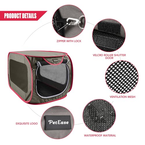 32inch Small Medium Pop Up Kennel,Collapsible Travel Pet Crate, Indoor and Outdoor Portable Dog Enclosure, Portable Pet Car Seat Kennel - size: Small