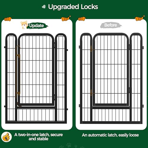 Yaheetech Dog Playpen Outdoor, 40 inch 16 Panels Dog Pen Indoor Heavy Duty Puppy Exercise Pen Metal Pet Fence for RV Camping/Yard/Garden - size: 40"