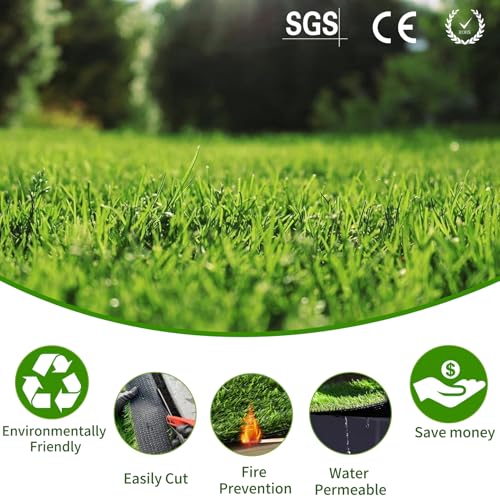 SunVilla Artificial Grass Rug Indoor Outdoor, 13ft x 25ft (325 Square FT) Realistic Thick Synthetic Fake Grass Mat for Dogs, Garden Lawn Landscape Patio Grass - size: 13 FT x 25 FT (325 Square FT)